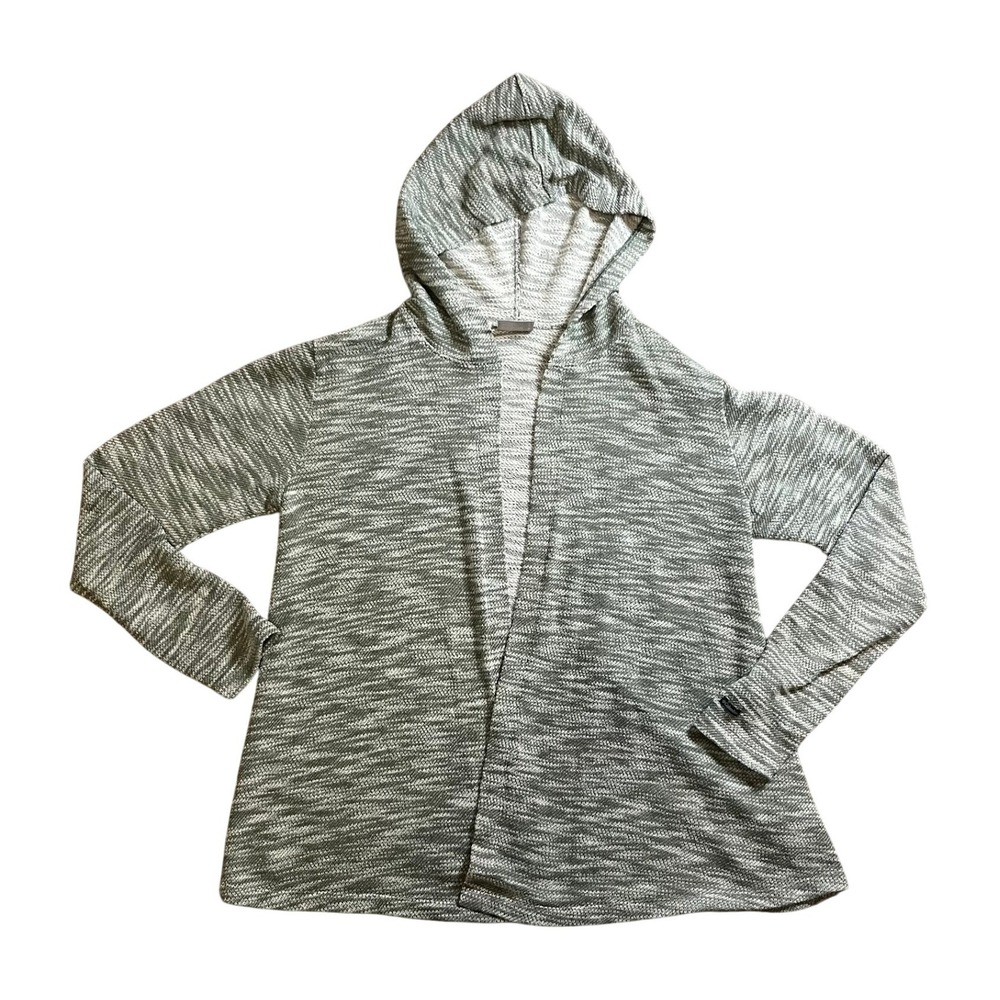 Columbia Womens Green Space Dye Open Front Hooded Cardigan Sweater Medium Boho